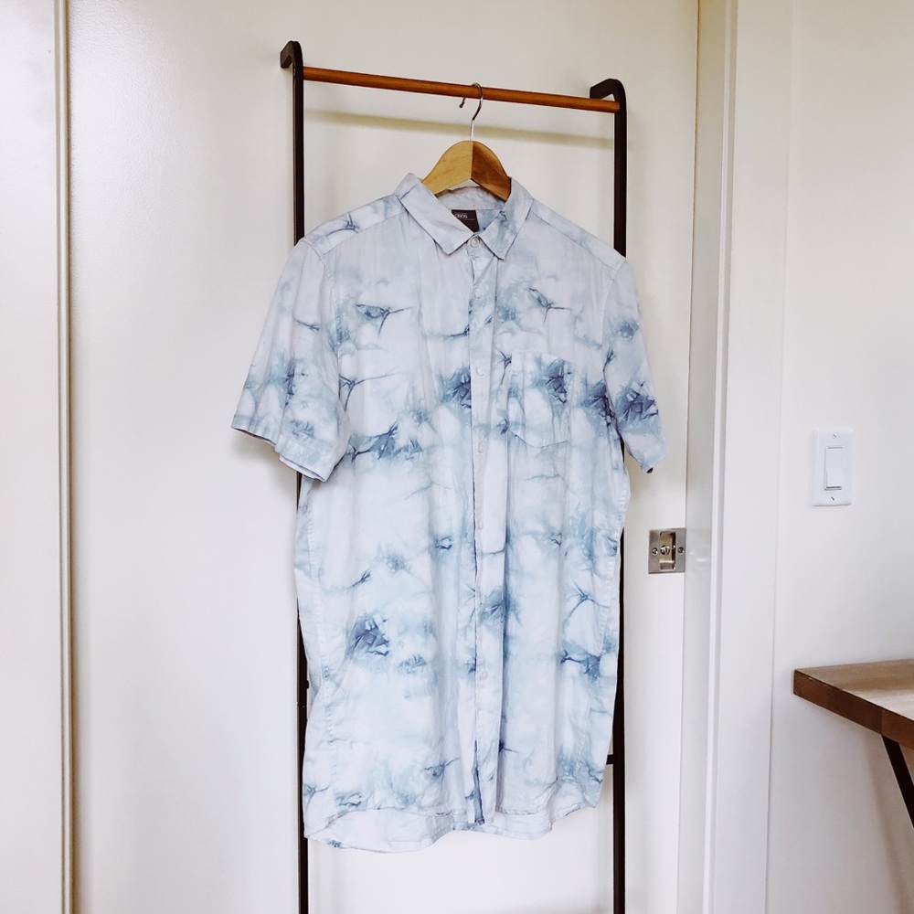 ASOS longline tie dye short sleeve button up